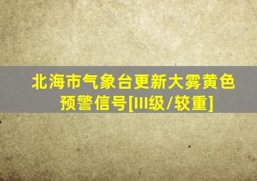 北海市气象台更新大雾黄色预警信号[III级/较重]